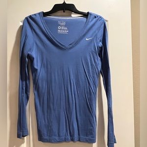 Nike Powder Blue Slim Fit Long Sleeve T-shirt